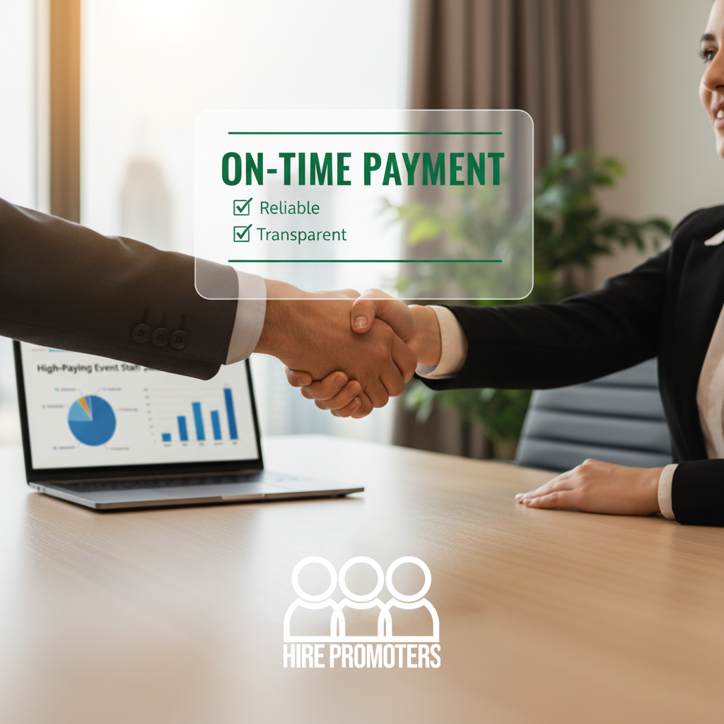 Handshake showing reliable, transparent, and on-time payment for high-paying event staff jobs with competitive UAE salary.